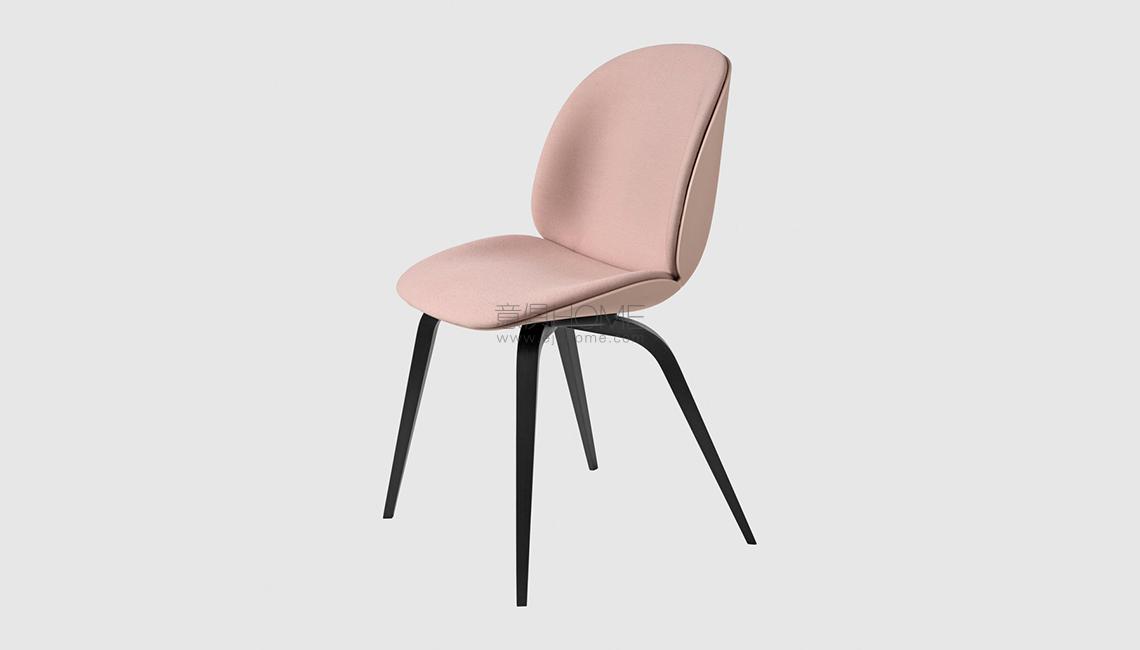 Beetle Dining Chair - Front Upholstered - Wood base椅子