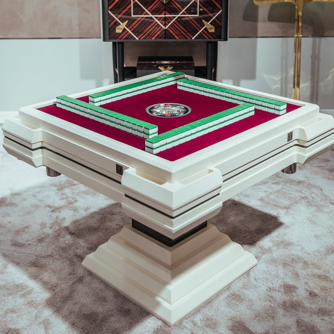 Vismara DesignMAHJONG RED VELVET TABLE麻將機